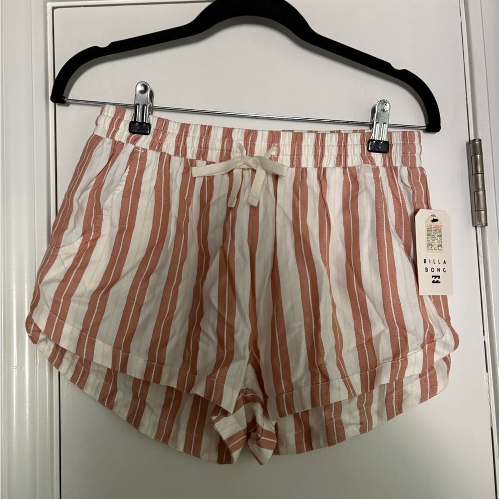 Billabong Women's High Waist Shorts - Tan and White